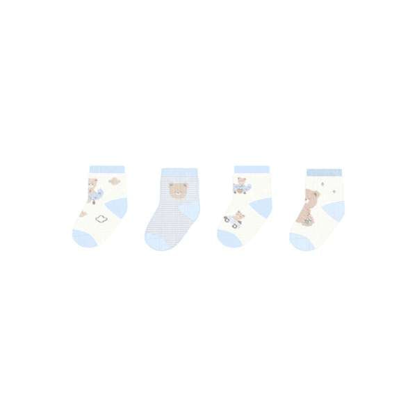 NUOVO ARRIVO
SET DI 4 PEZZI DI CALZINI NEONATO MAYORAL IN COTONE CELESTE CIELO A FANTASIA 9049