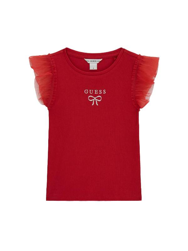 NUOVO ARRIVO
T-SHIRT GUESS NEONATA ROSSA A COSTINE CON VOULANT
K6RI12KCU20