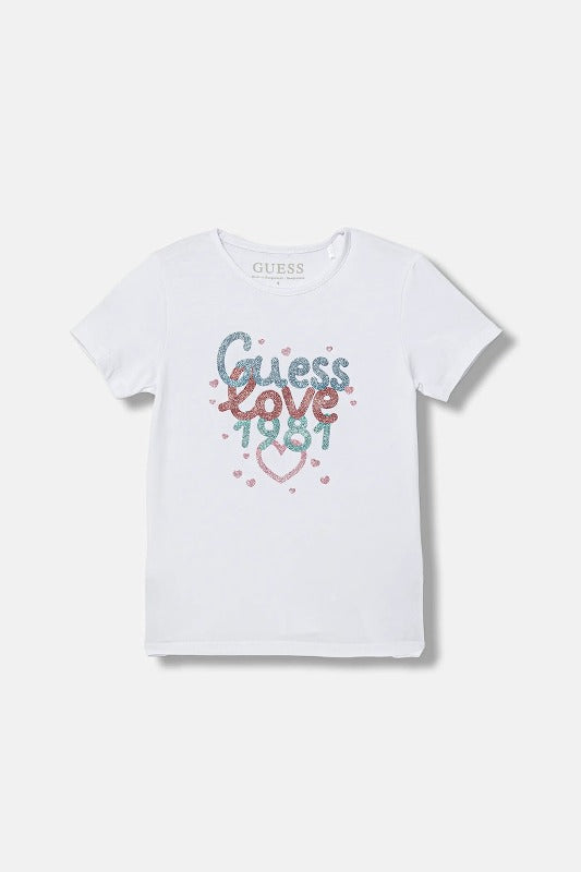 NUOVO ARRIVO
T-SHIRT GUESS BAMBINA BIANCA CON SCRITTA GLITTERATA BLU ROSSA E VERDE
K6RI20K6YW4