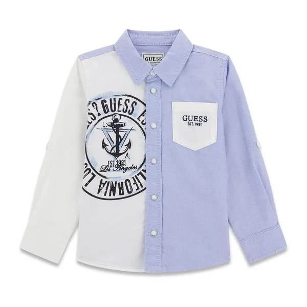 NUOVO ARRIVO
CAMICIA GUESS BAMBINO AZZURRO E BIANCO OXFORD FANTASIA ANCORA MARINA
N6RH04W9CL1