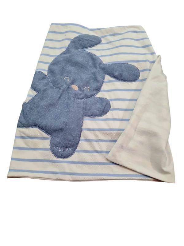 NUOVO ARRIVO
COPERTA NEONATO MELBY REVERSIBILE IN TESSUTO PIQUET CELESTE E BIANCO 26T5310