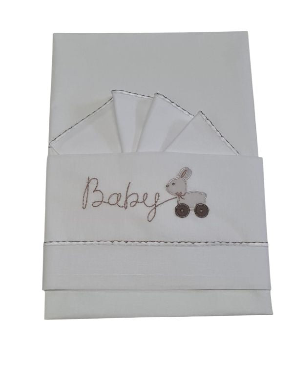 NUOVO ARRIVO
LENZUOLA NEONATO MELBY SET DA 3 PEZZI DA CARROZZINA IN COTONE BIANCO E BISCOTTO 25T0120