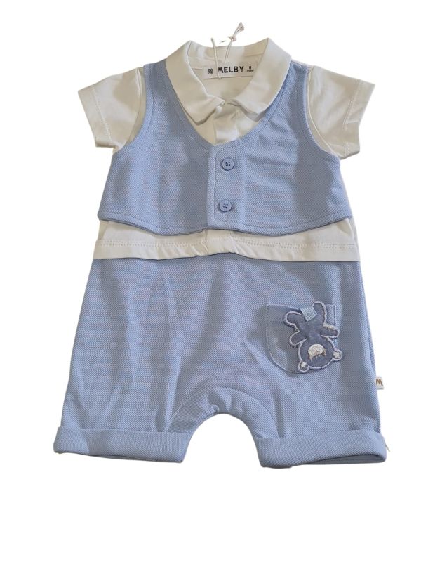 NUOVO ARRIVO
PAGLIACCETTO NEONATO MELBY IN COTONE PIQUET CELESTE E BIANCO
26P5250
