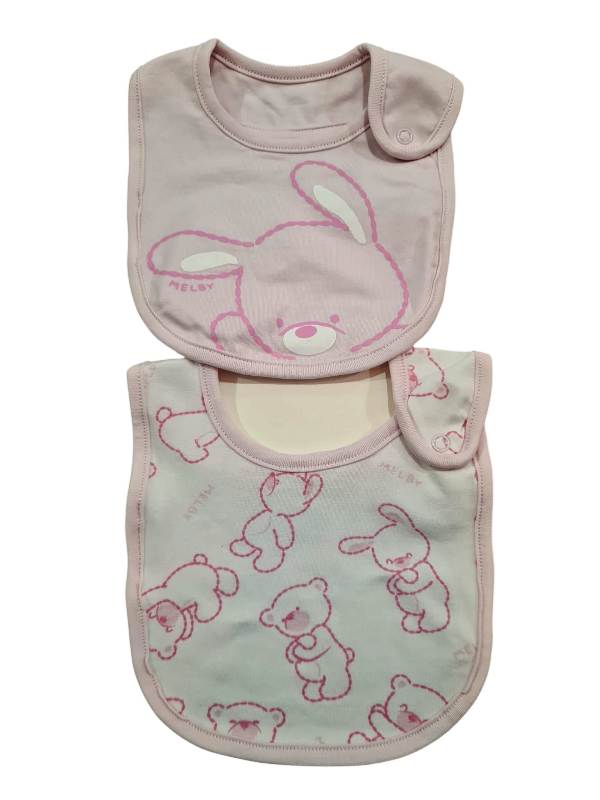 NUOVO ARRIVO
SET DI BAVAGLINI DA 2 PEZZI NEONATA MELBY IN COTONE ROSA A FANTASIA 26S5131