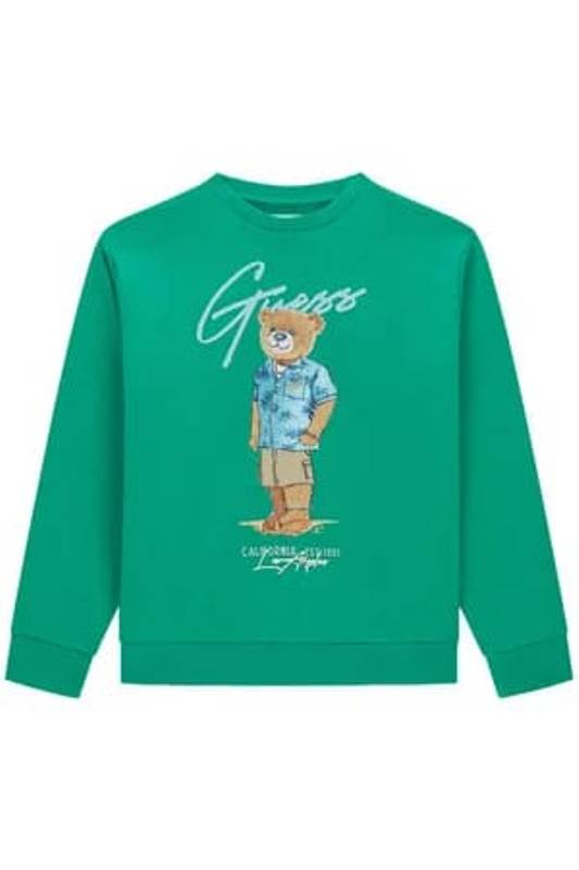 NUOVO ARRIVO
FELPA GUESS RAGAZZO VERDE CON  FANTASIA ORSO
L6GQ04KA6R4