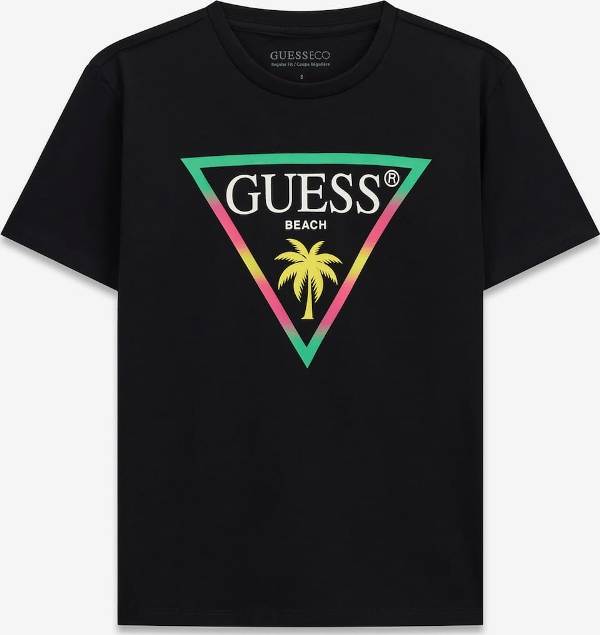 T-SHIRT GUESS RAGAZZO NERA CON LOGO FLUO L6GI27J1314 16 ANNI