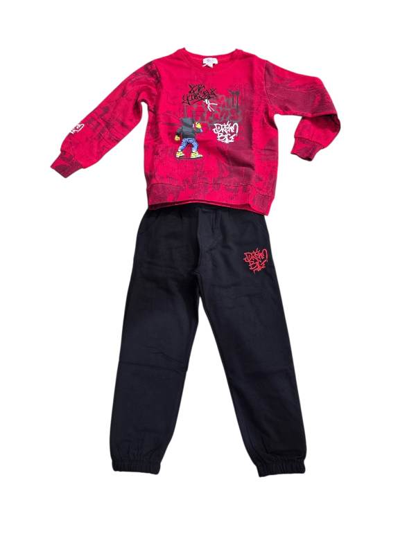 NOVITA'
COORDINATO YOURS BAMBINO ROSSO E NERO CON FANTASIA GRAFFITI STREET
DY354