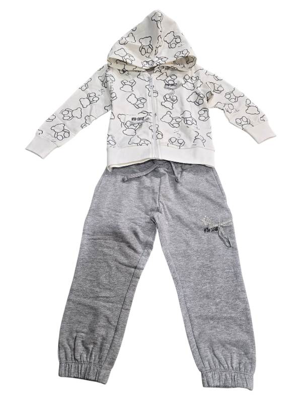 NOVITA'
COORDINATO YOURS BAMBINA BIANCO E GRIGIO CON FANTASIA ORSETTI CONTORNATI
DY532