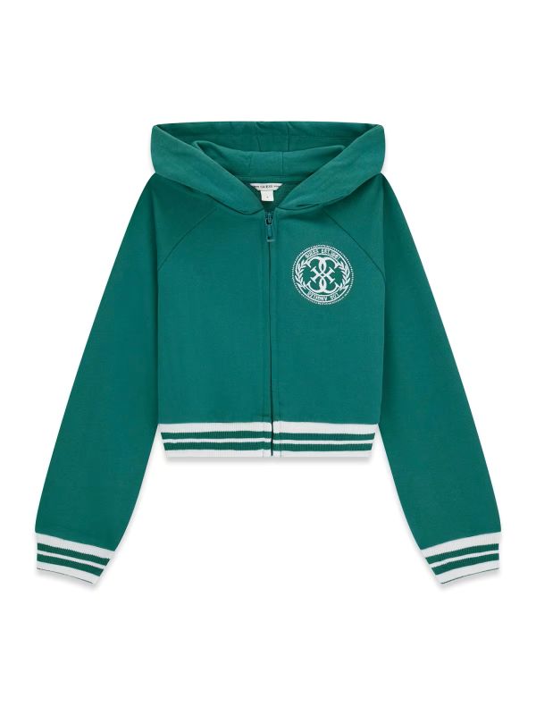 NOVITA'
FELPA CON ZIP IN CALDO COTONE GUESS RAGAZZA VERDE 
J6YQ08K3906