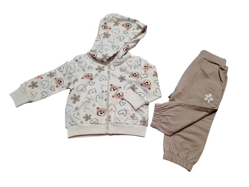 NOVITA'
COORDINATO TUTA YOURS NEONATA CON TEDDY FELPATA COLOR BURRO E BEIGE DY211
