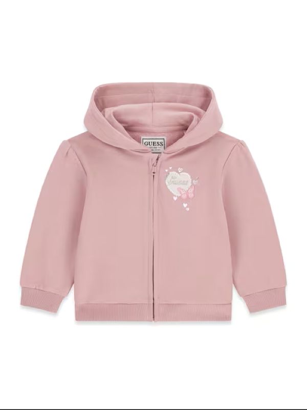 NOVITA'
FELPA CON ZIP IN CALDO COTONE GUESS BAMBINA ROSA 
K6YQ07K3857