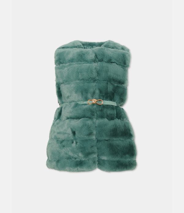 NOVITA'
GIUBBOTTO MAYORAL BAMBINA MODELLO GILLET IN ECO PELLICCIA VERDE CON CINTURA
4328