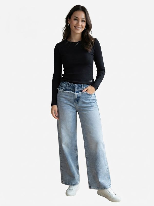 NOVITA'
JEANS GUESS RAGAZZA MODELLO PALAZZO LAVAGGIO BI COLORE J6BA05D2202