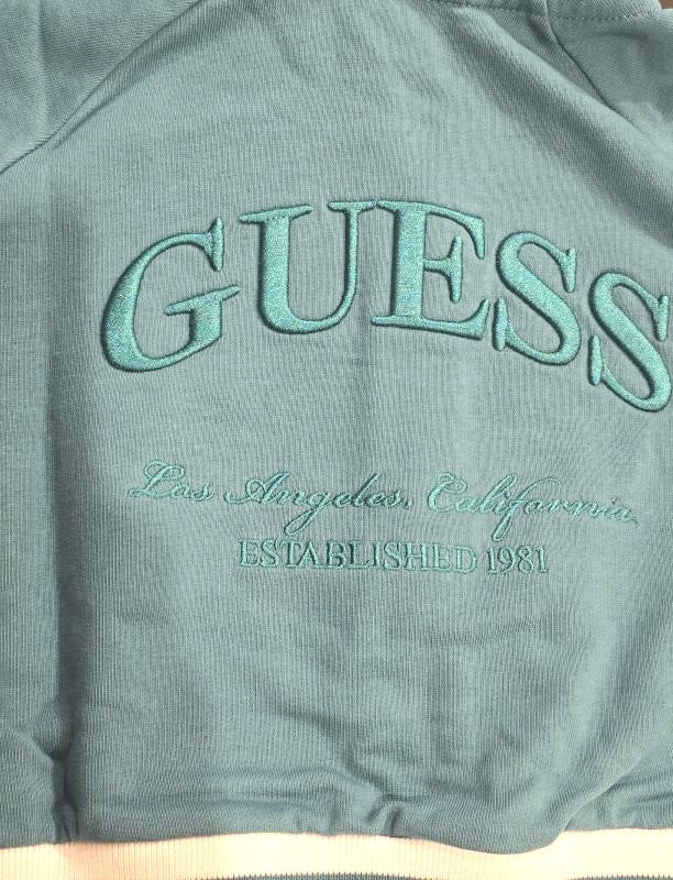 NOVITA'
FELPA CON ZIP IN CALDO COTONE GUESS RAGAZZA VERDE 
J6YQ08K3906