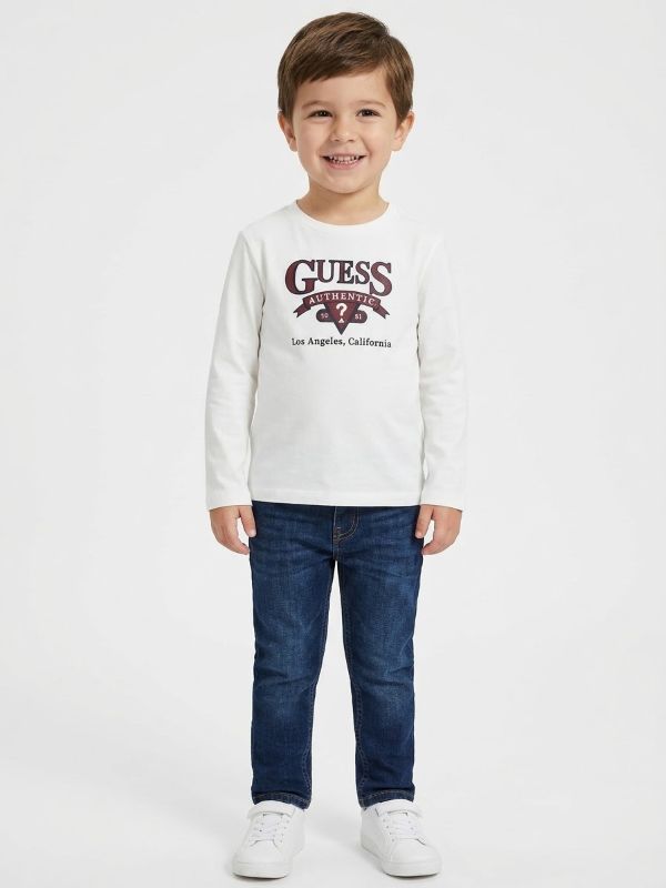 NOVITA'
T-SHIRT GUESS BAMBINO IN CALDO COTONE MANICA LUNGA BIANCA N6YI12K3800