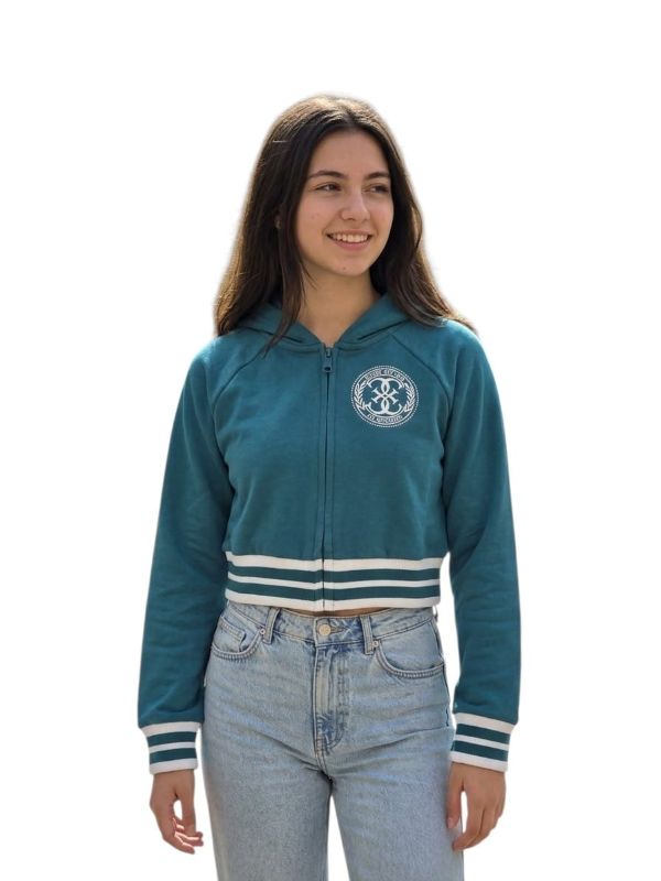 NOVITA'
FELPA CON ZIP IN CALDO COTONE GUESS RAGAZZA VERDE 
J6YQ08K3906