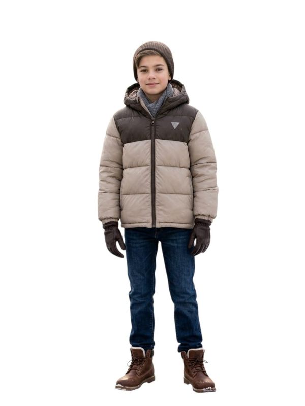 NOVITA'
GIUBBOTTO BOMBER RAGAZZO GUESS MARRONE E BEIGE L6YL01W2655
