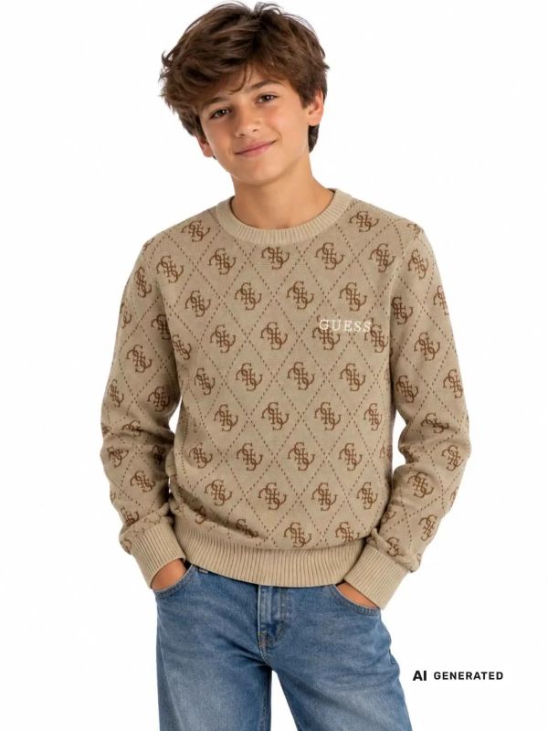 NOVITA'
MAGLIONE IN FILO CALDO COTONE BISCOTTO GUESS RAGAZZO LOGATO
L6YR15Z0893
