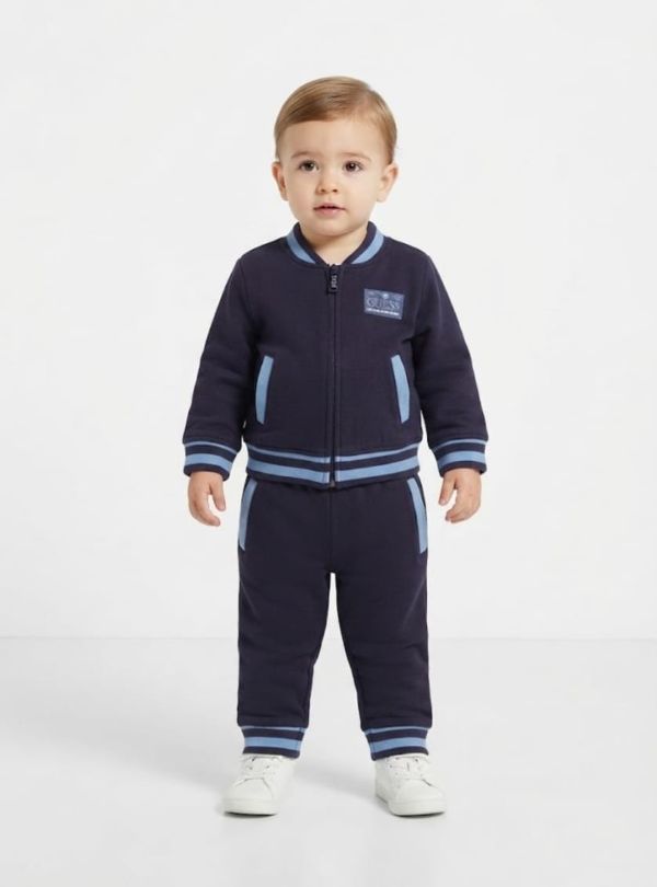 NOVITA'
COORDINATO TUTA ZIPPATA GUESS NEONATO BLU E AVION 
I6BG09K5815