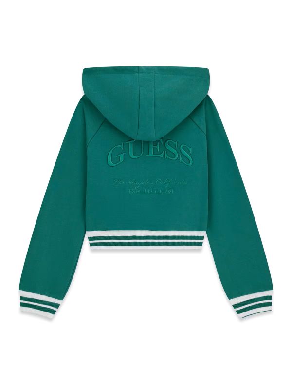 NOVITA'
FELPA CON ZIP IN CALDO COTONE GUESS RAGAZZA VERDE 
J6YQ08K3906