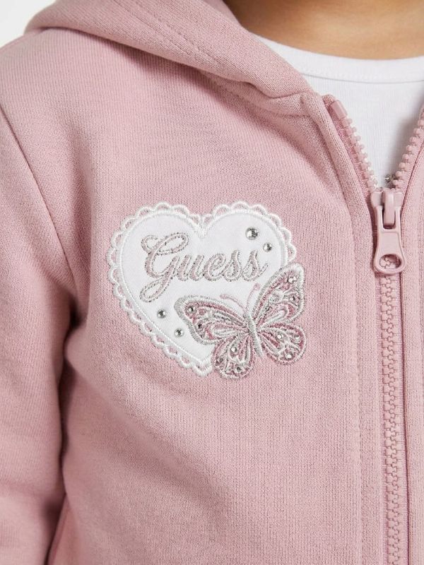 NOVITA'
FELPA CON ZIP IN CALDO COTONE GUESS BAMBINA ROSA 
K6YQ07K3857