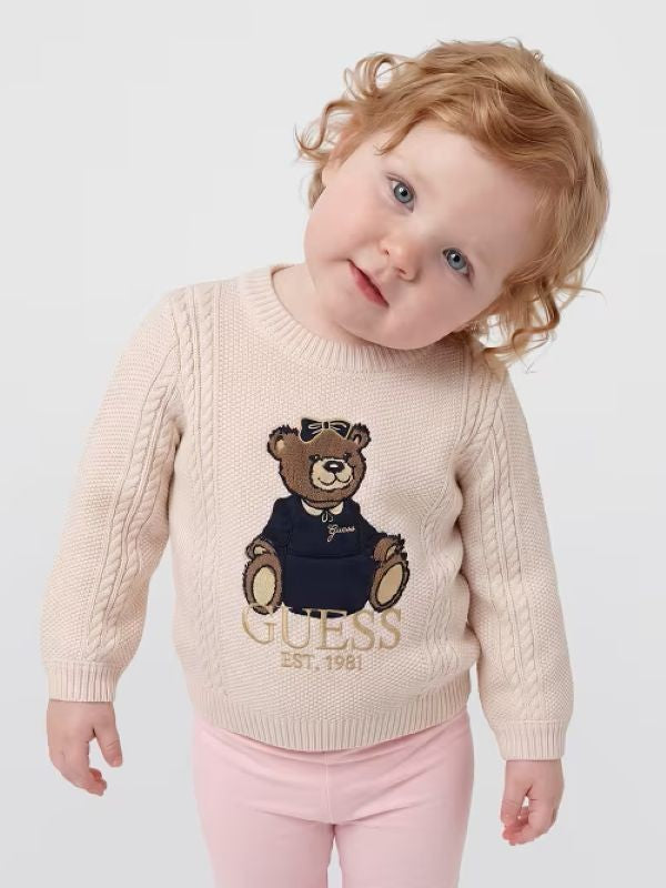 NOVITA'
MAGLIONE IN FILO CALDO COTONE BURRO GUESS BAMBINA TEDDY
K6BR07Z1285