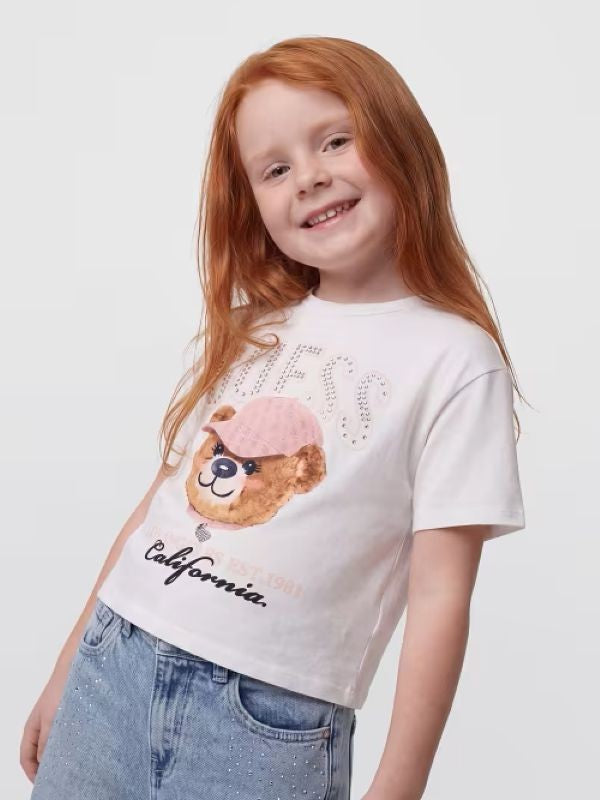 NOVITA'
T-SHIRT RAGAZZA GUESS MODELLO CROPPED CON FANTASIA ORSO E SCRITTA CON PUNTI LUCE 
J6YI28K3761