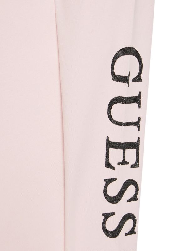 NOVITA'
LEGGINGS GUESS BAMBINA ROSA CIPRIA CON LOGO GLITTERATO NERO K3YB01J1314
