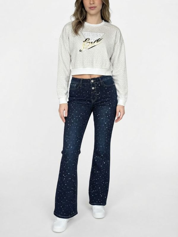 NOVITA'
JEANS GUESS RAGAZZA MODELLO A ZAMPA LAVAGGIO SCURO CON STRASS J6BA08D2206