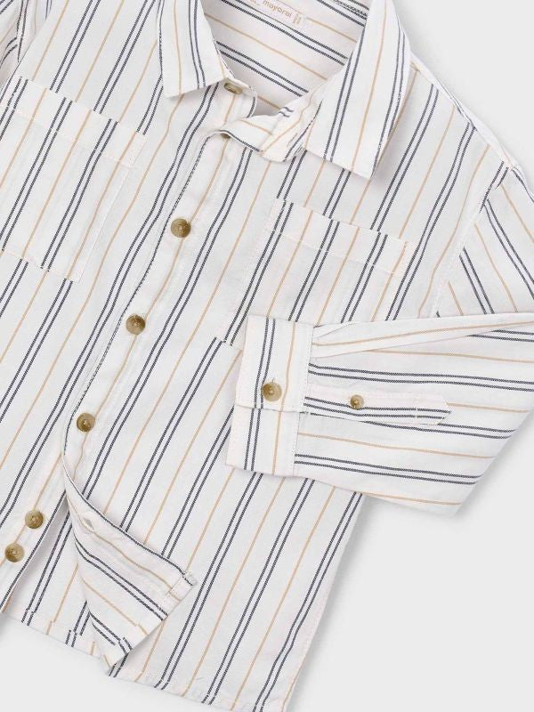 NOVITA'
CAMICIA MAYORAL BAMBINO IN COTONE A BACCHETTINA BEIGE E GRIGIO 4144