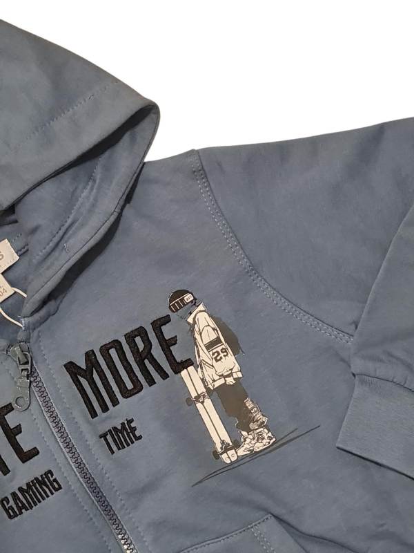 NOVITA'
COORDINATO BAMBINO YOURS INDACO E GRIGIO CON FELPA A ZIP
DY352