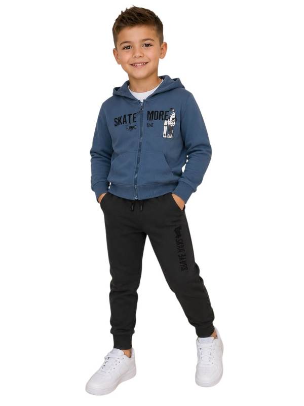 NOVITA'
COORDINATO BAMBINO YOURS INDACO E GRIGIO CON FELPA A ZIP
DY352