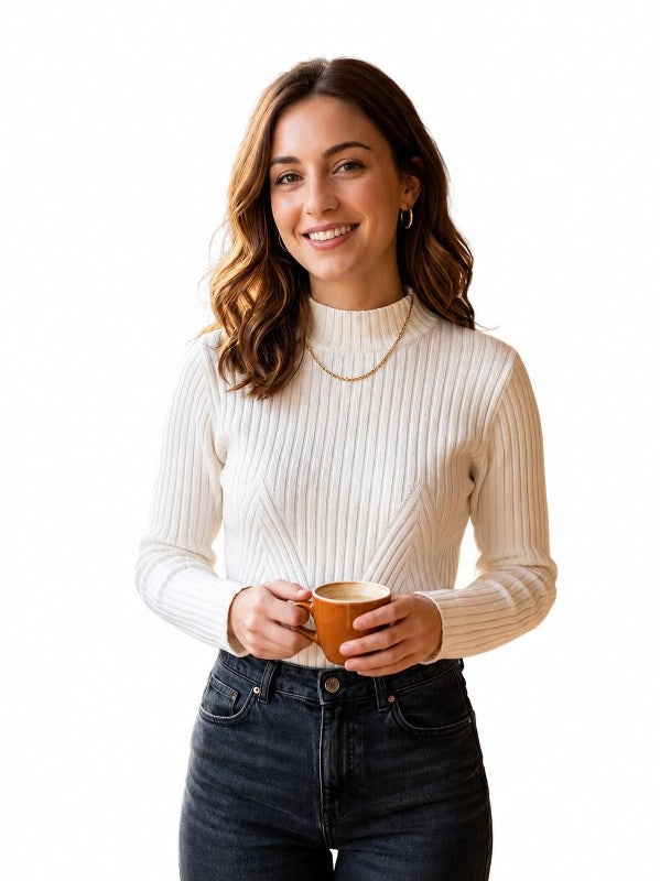 NOVITA'
MAGLIONE IN FILO TRICOT YOURS RAGAZZA PANNA 
DY872