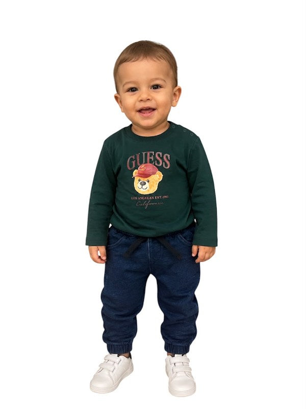 NOVITA'
COORDINATO GUESS NEONATO TEDDY GREEN 
I6YG07K4014