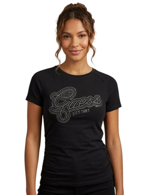 NOVITA'
T-SHIRT GUESS RAGAZZA NERA MODELLO AVVITATO CON STRASS J6YI09K3712