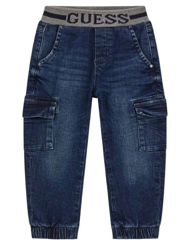 NOVITA'
JEANS LAVAGGIO SCURO GUESS NEONATO COMFORT CARGO 
N5YA07D46TO