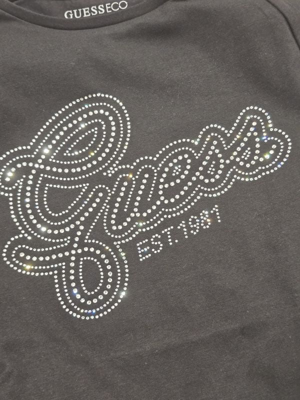 NOVITA'
T-SHIRT GUESS RAGAZZA NERA MODELLO AVVITATO CON STRASS J6YI09K3712